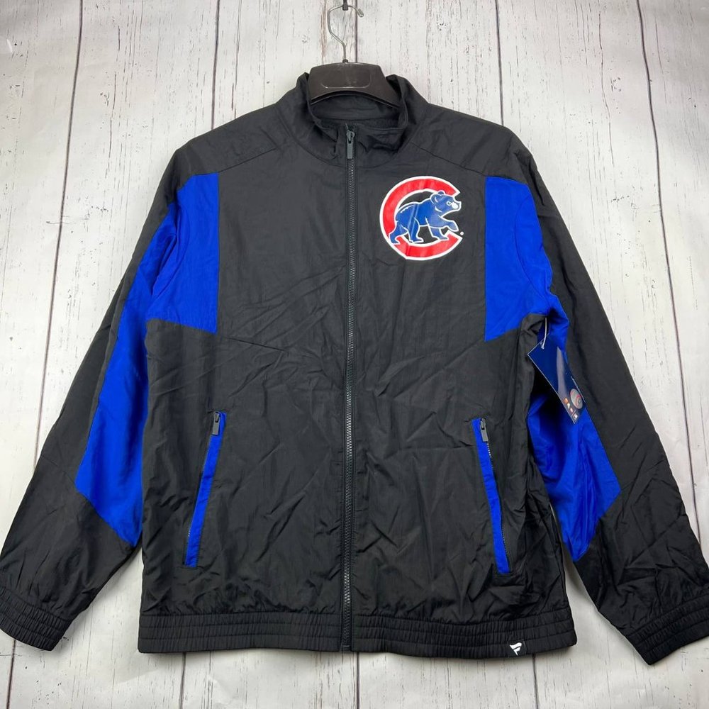 Chicago Cubs MLB‎ Large Fanatics Full Zip Windbreaker Jacket Black New Men